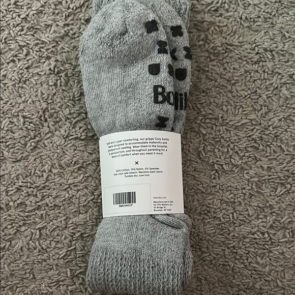 Maternity Gray Cozy Grip Socks - Picture 2 of 2